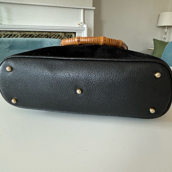 PC: Gucci EUC+++ Black Suede & Leather 2 Way Bamboo Satchel Bag - Picture 3 of 17